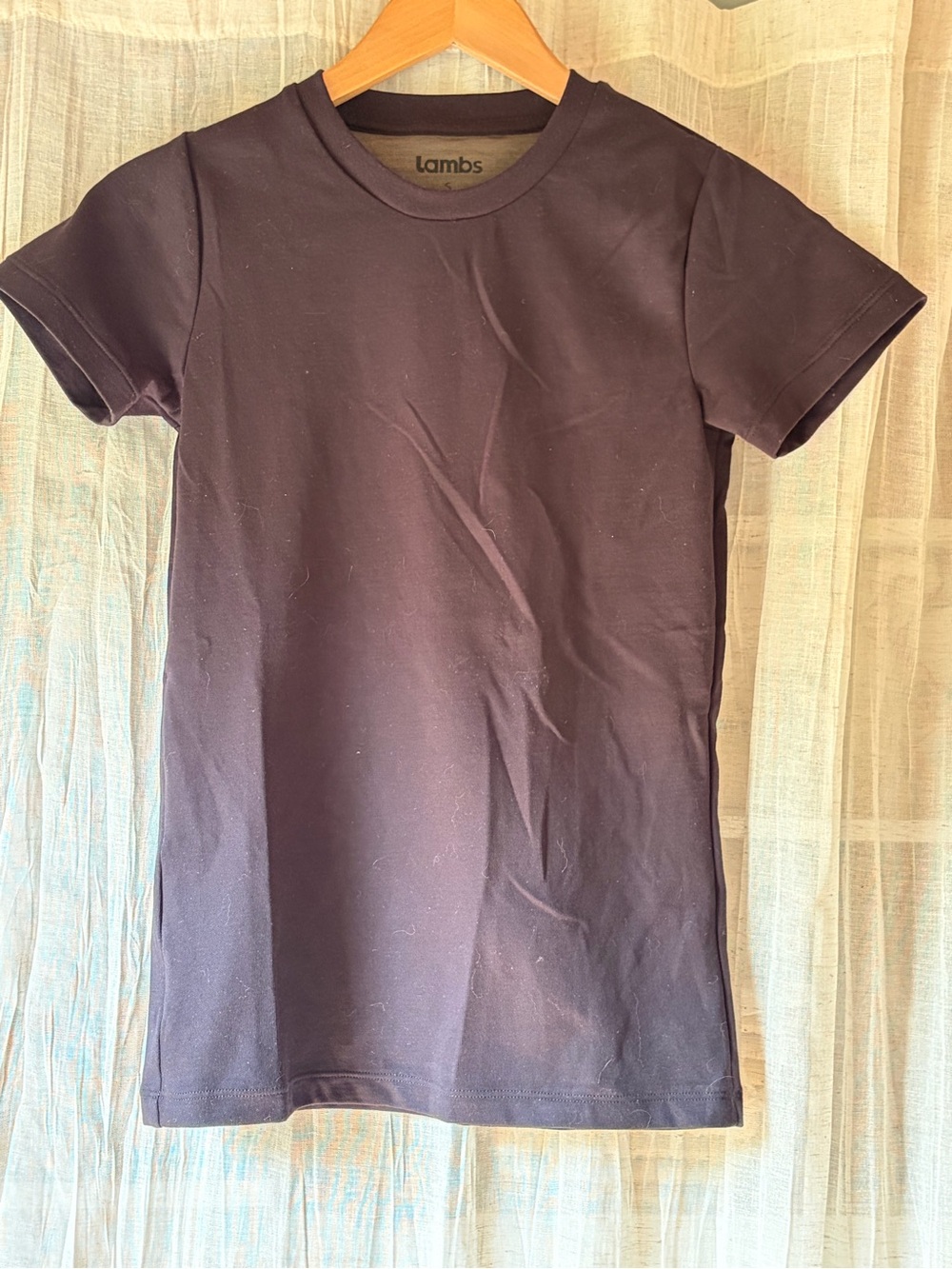 Lambs EMF Blocking Silver Lined Short Sleeve Crewneck Tee in Black